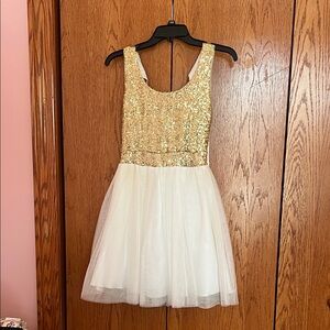 Gold and White party dress B.Darlin